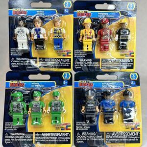 Make-It Blocks Figures MEDICAL POLICE FORCE FIREFIGHTER MILITARY 4‎ pks/12 pcs
